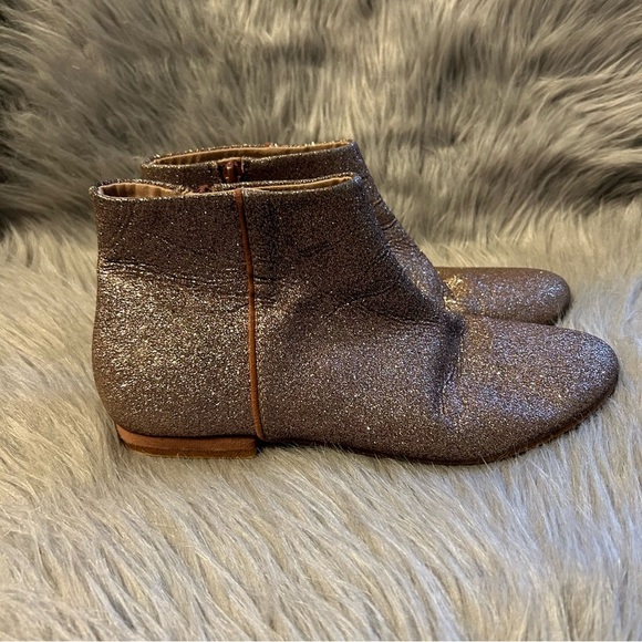 Zara Girls Sparkly Pink Ankle Boots EU Size 38 Side‎ Zip Shoes - Picture 1 of 8